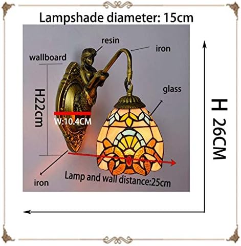 Tiffany Style Wall Lamp with Stained Glass Shade