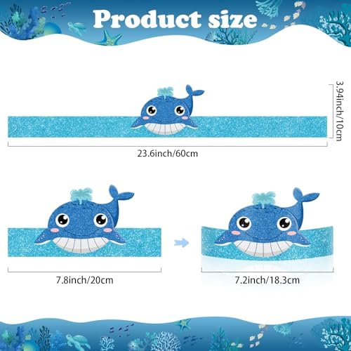Hooqict 36 Pack Ocean Animal Party Hats for Kids