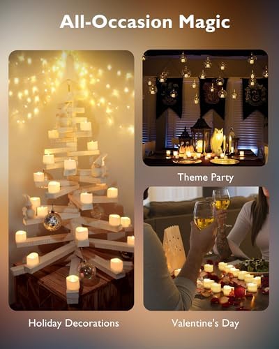 Homemory Timer Tea Lights Candles Battery Operated 12-Pack