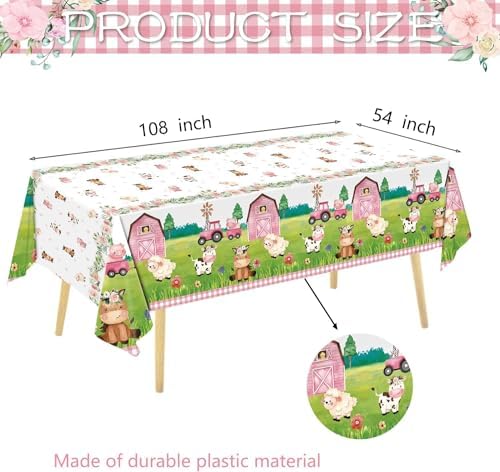 171Pcs Farm Animals Party Tableware Set Pink Baby Shower Decorations
