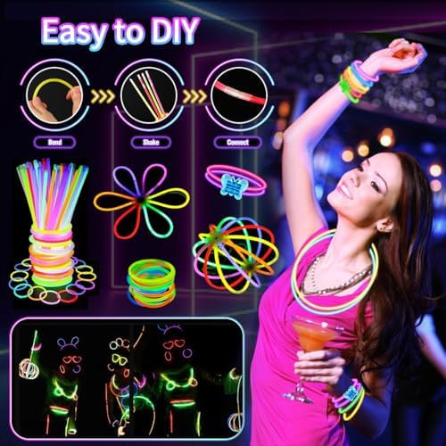 JOJUJB 290PCS Glow in the Dark Party Supplies for Kids and Adults