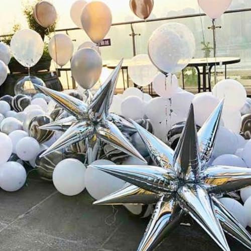 PartyWoo Metallic Silver Balloons 110 pcs Arch Kit