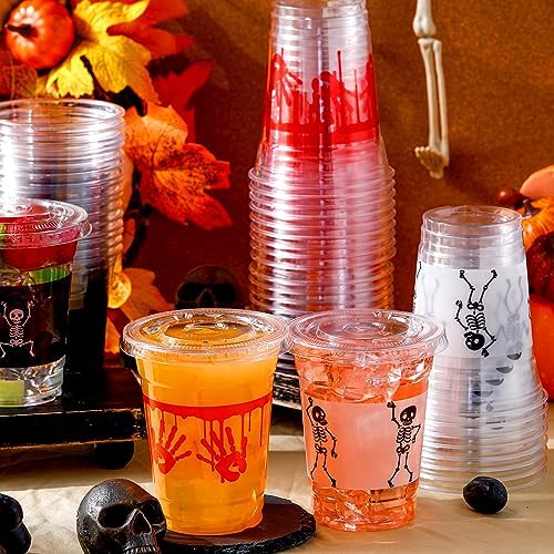 Sliner Halloween 12 oz Blood Skeleton Cups 60 Pcs Party Favors
