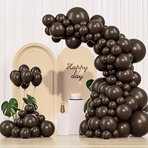 Dark Brown Latex Balloons 145pcs Set for Decorations