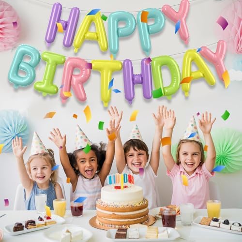 FEYG Rainbow Birthday Balloon Kit 35pcs 12-inch Decorations