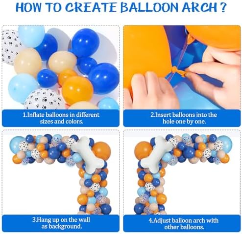 117 Pcs Blue Birthday Balloons Decorations Kit