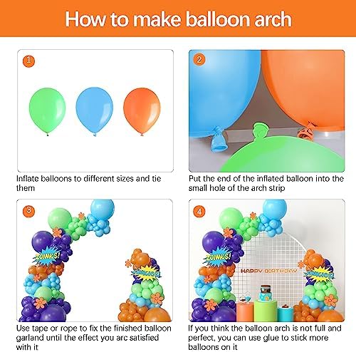 Cartoon Dog Balloon Arch Kit - 145 Pcs for Kids Birthday Party