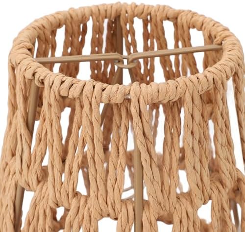 3pcs Boho Rattan Lamp Shades Clip On E14 Bulbs