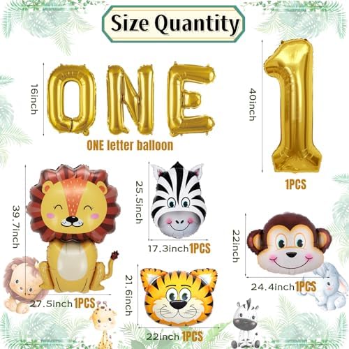 21PCS Jungle Safari Animal Balloons for Kids Party Decor