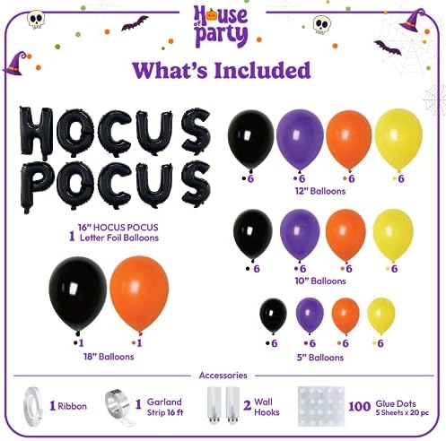 HOUSE OF PARTY Halloween Balloon Arch Kit 86 Pcs