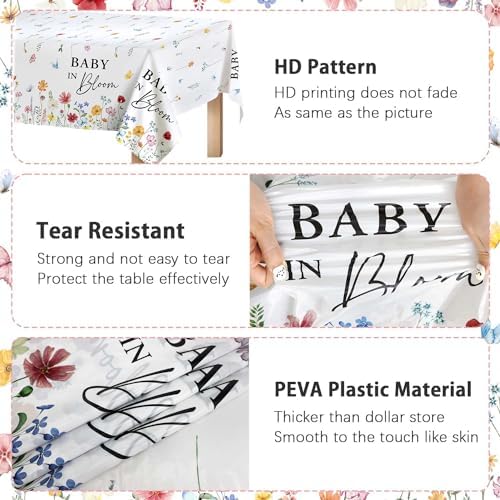 3 Pack Wildflower Baby in Bloom Tablecloth Decorations