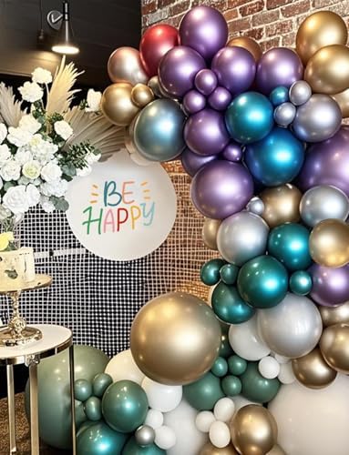 Chrome Metallic Balloons 66 Pack for Party Decorations
