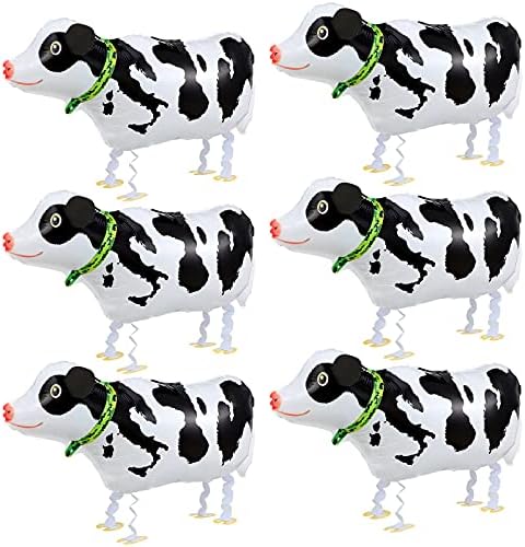 Sumind 6 Piece Walking Cow Balloons for Party Decorations