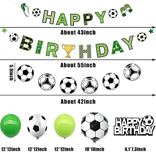 Soccer Birthday Banner Balloons Set