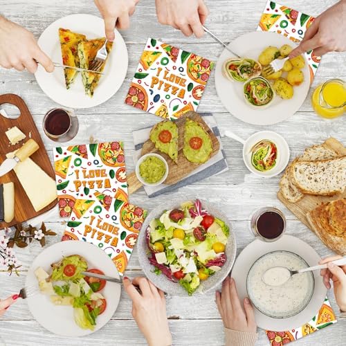 40ct Pizza Themed Napkins - 65x65 Inch Set for Parties