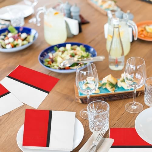 60pcs Cartoon Napkins with Red White Design