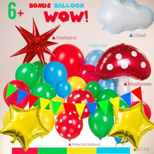 Super Bros Party Decorations Balloon Arch Kit