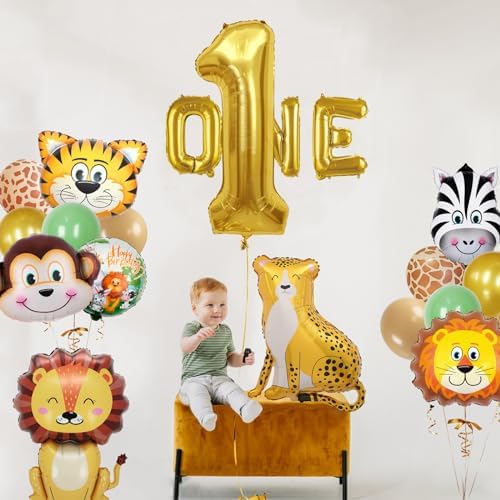 21PCS Jungle Safari Animal Balloons for Kids Party Decor