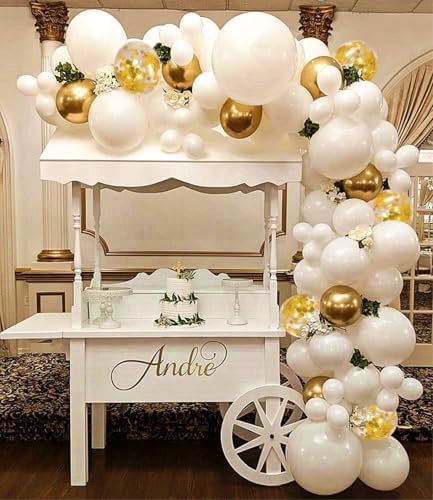 108pcs White Gold Balloon Arch Kit for Party Decorations