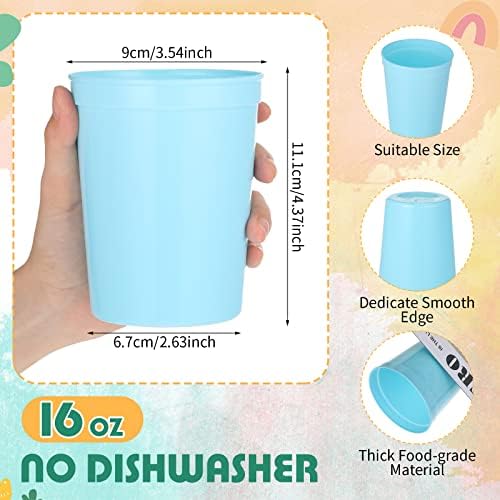 Gerrii 60 Piece 16oz Reusable Plastic Cups for Parties