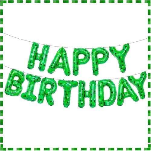 Pixel Birthday Balloons Happy Birthday Decorations for Boys