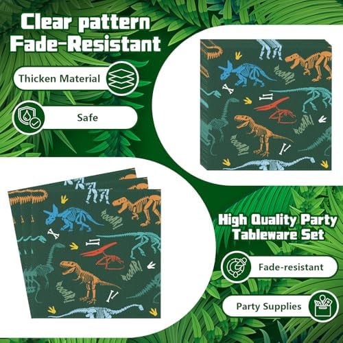 Dinosaur Birthday Party Supplies Set 96 Piece
