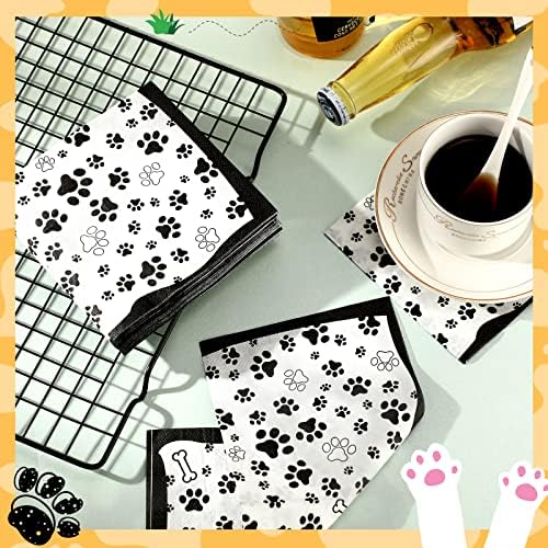 CHENGU 100 Piece Paw Print Napkins 2 Layers
