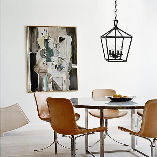 Untrammelife 4 Light Black Lantern Pendant Light