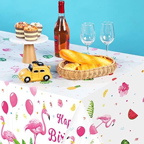 3 Pcs Happy Birthday Luau Party Tablecloth