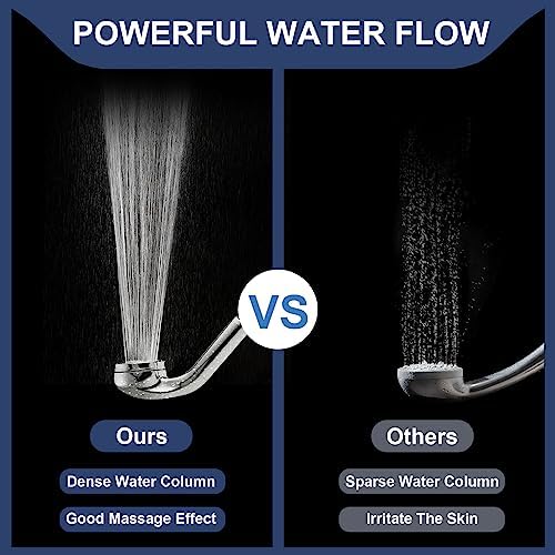 High Pressure Handheld Shower Head with 627 Holes 9 Inch