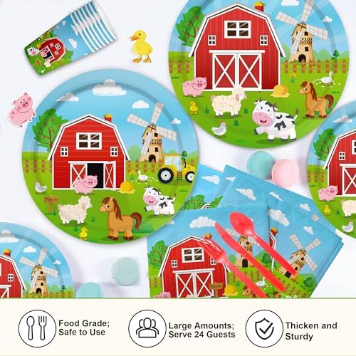 150 Pcs Farm Animal Birthday Party Decorations Set
