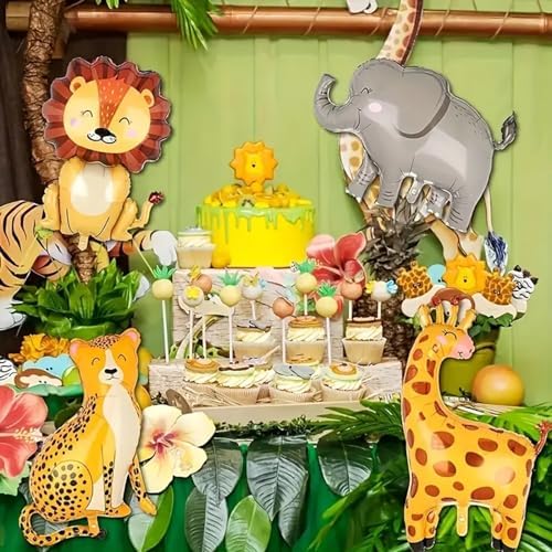 7pcs Jungle Safari Animal Balloons for Birthday Party Decor
