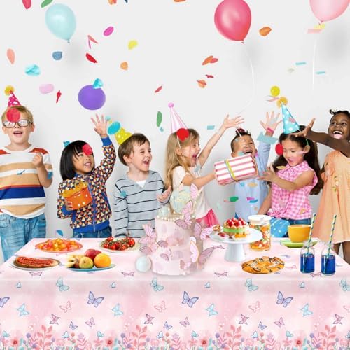 4 Pack Butterfly Tablecloths for Kids Birthday Celebrations