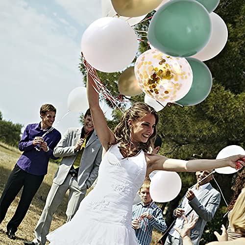 Thomtery Green and Gold Party Balloons 50pcs 12 Inch