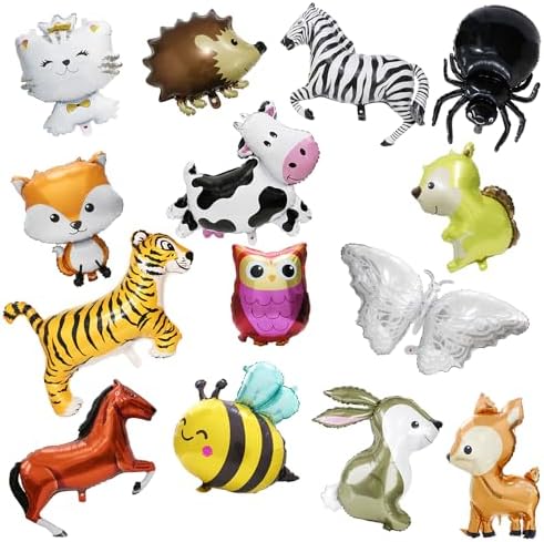 15 Pack Wild Safari Jungle Animal Balloons
