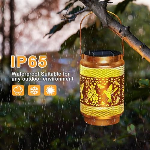 EDOF Solar Lanterns Outdoor Waterproof Hummingbird Garden Decor