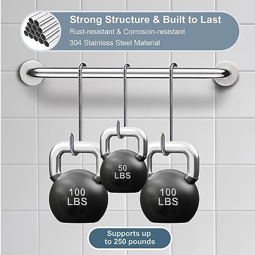 BRIGHT SHOWERS Handheld and Fixed Shower Head Combo with 24-Inch Grab Bar