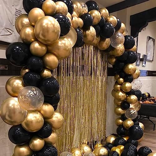 Birthday Party Black Gold Balloon Arch Kit for Celebrations