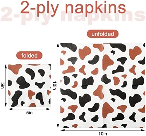 Colarr 100 Pcs Cow Print Napkins 2 Layers