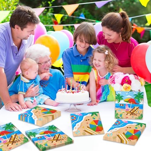 40PCS Beach Party Napkins with Sea Designs