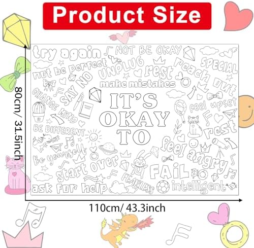 Giant Positive Affirmations Coloring Poster for Kids