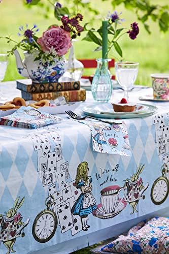 Talking Tables Blue Alice in Wonderland Table Cover Disposable Recyclable