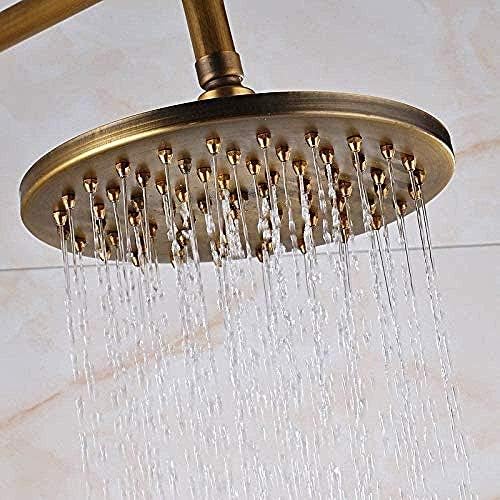 Antique Brass Showers Head with Storage Basket and Swivel Spout