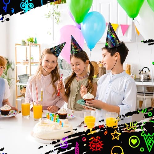 Lewtemi 108 Pcs DIY Scratch Party Hats Set
