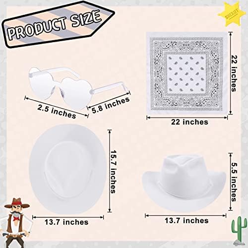 Newcotte 18 Pcs Western Cowboy Hat Set