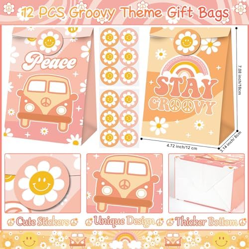 Groovy Party Favors 72 PCS Retro Boho Decor Set