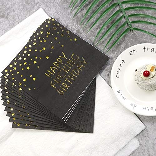 Pandecor 50 Pack 3 Layer Gold Confetti Napkins