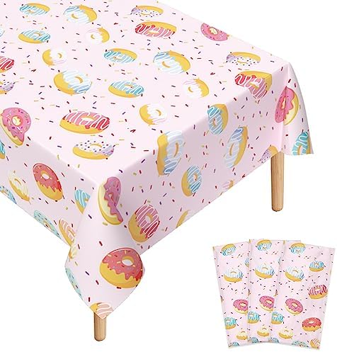 3 Pcs Donut Tablecloth 51x86 Inch Party Decor