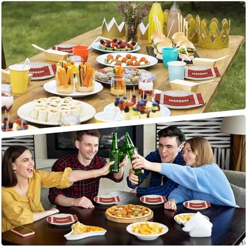 100 Piece Football Shape Disposable Napkins for Parties