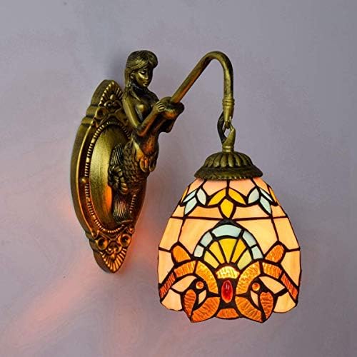 Tiffany Style Wall Lamp with Stained Glass Shade
